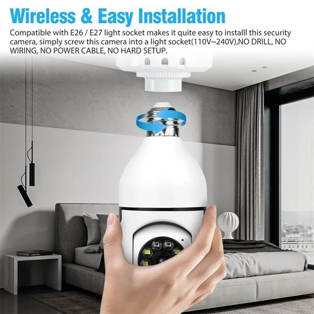 Pan Tilt Security Light Camera Full-HD 1080P Wireless Wi-Fi IP Camera, Home Surveillance CCTV Cameras with Motion Auto Tracking/Siren Alarm/Night Vision/Remote Viewing/Two-Way Audio,5G