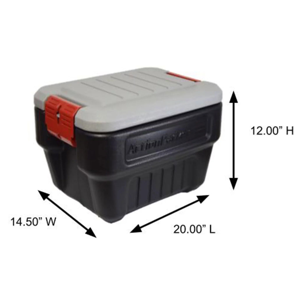 Rubbermaid 8 Gallon Lockable Latch Plastic Storage Container Box (4 Pack)