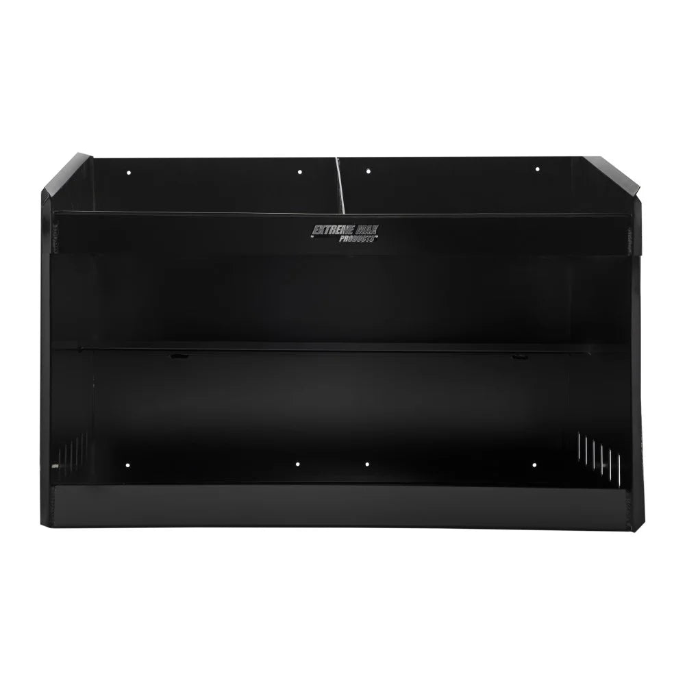 Extreme Max 5001.6331 Deluxe Dual Aluminum Helmet Bay Shelf Holder Storage Cabinet Organizer for Enclosed Race Trailer, Shop, Garage, Storage - Dark
