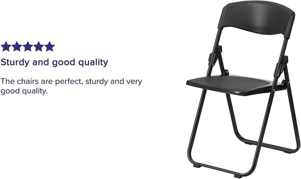 6 Pack HERCULES Series 500 Lb. Capacity Heavy Duty Ebony Plastic Folding Chair With Built-In Ganging Brackets