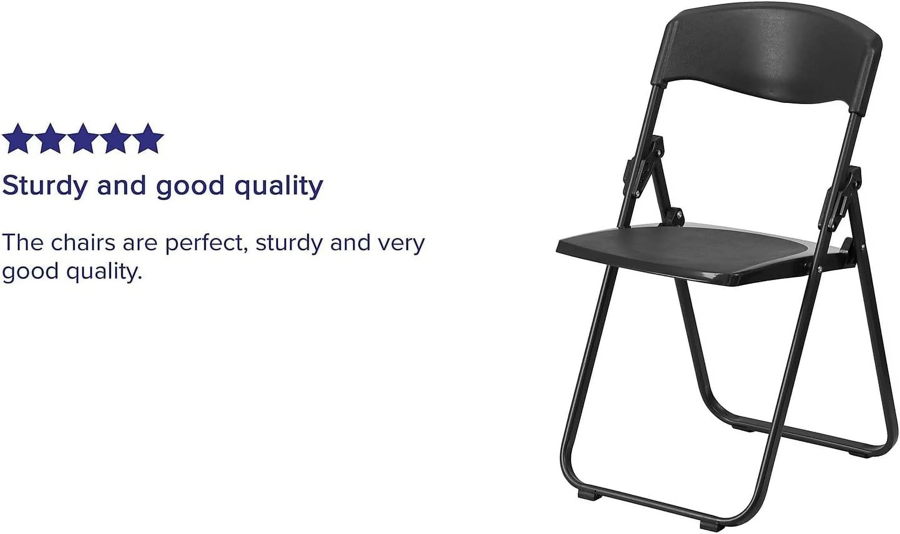 6 Pack HERCULES Series 500 Lb. Capacity Heavy Duty Ebony Plastic Folding Chair With Built-In Ganging Brackets