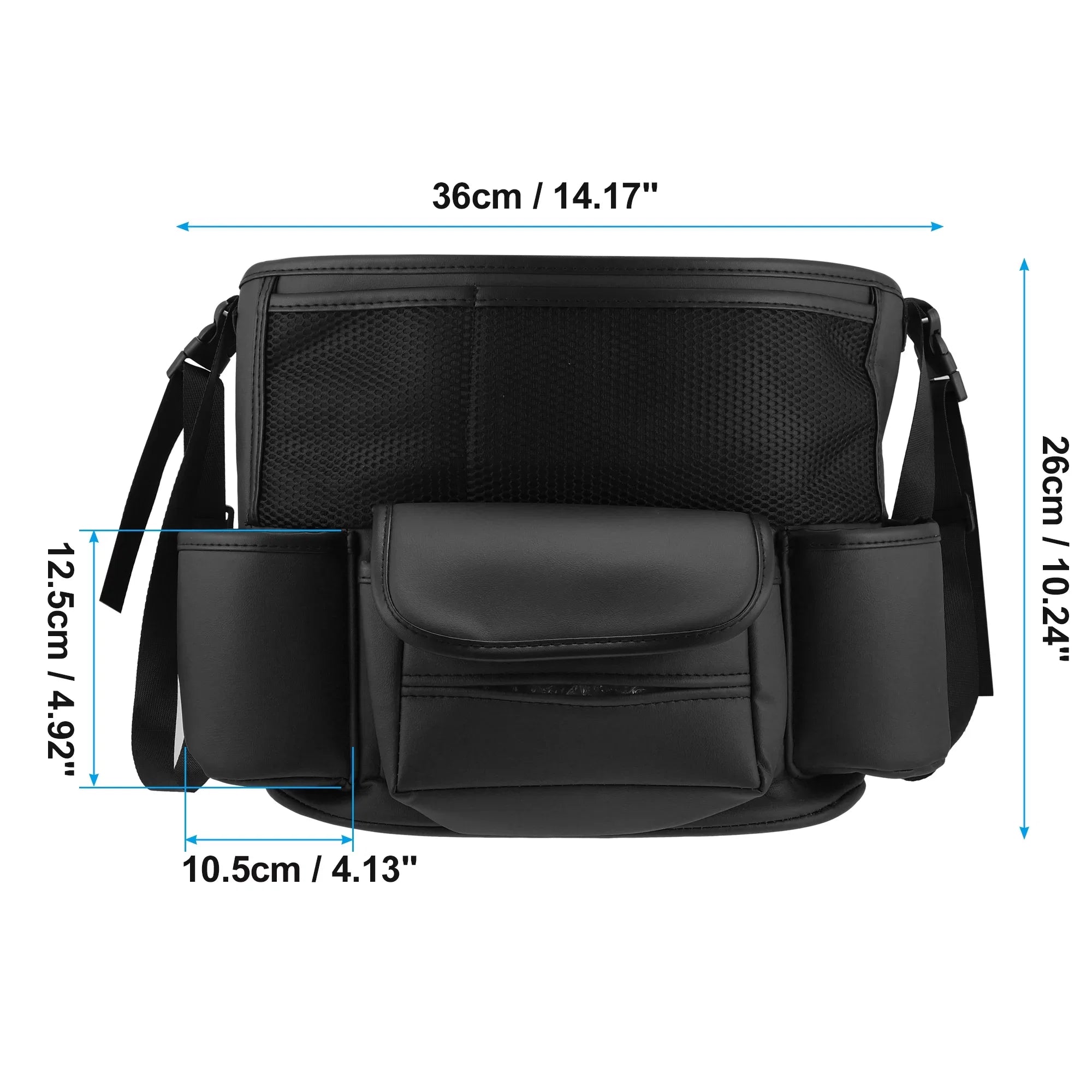 Car Large Capacity Seat Organizer Backseat Multi Pockets Purse Storage for Car 36x26c18cm Ebony