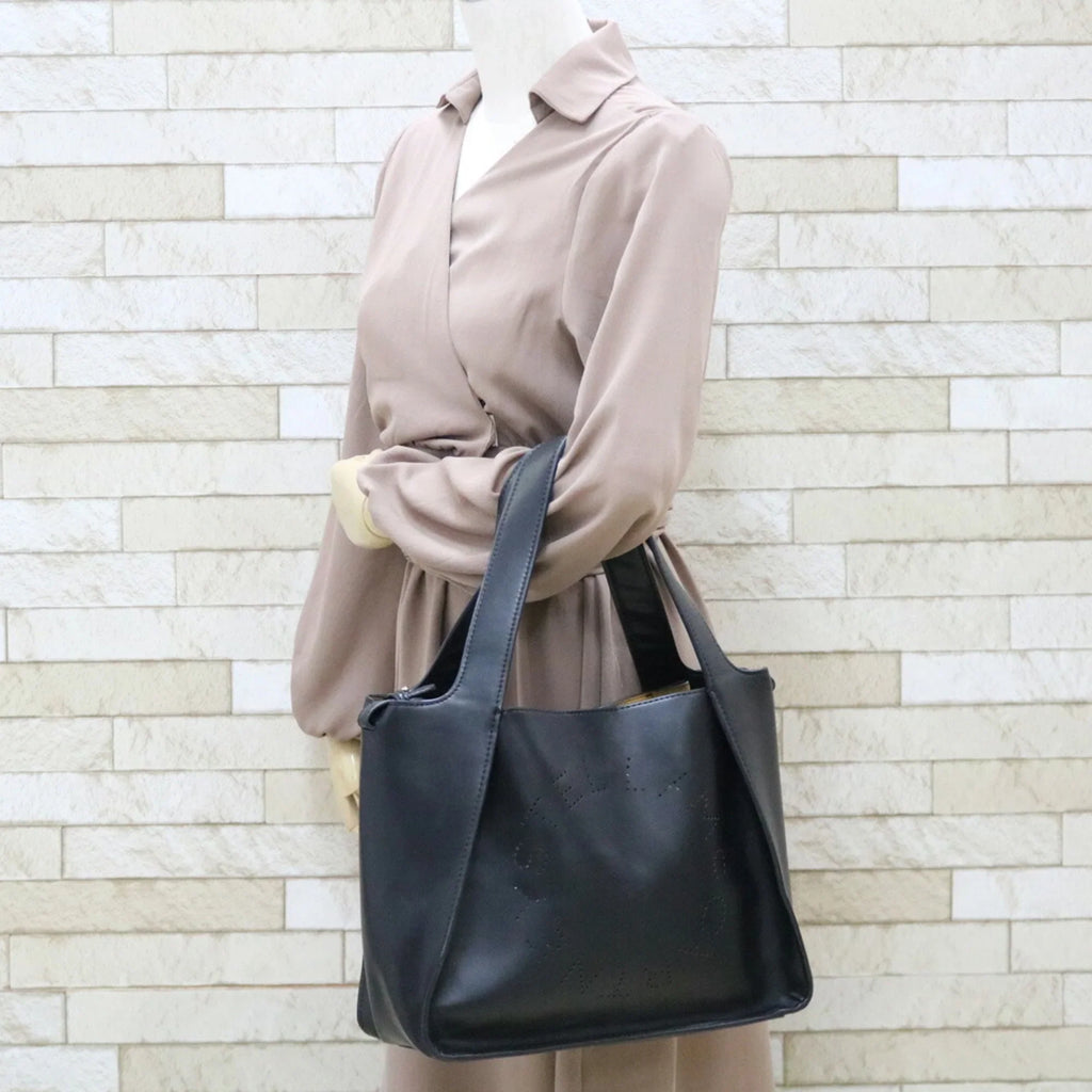 Pre-Owned Stella McCartney Shoulder Bag Polyurethane Ebony Ladies (Good)