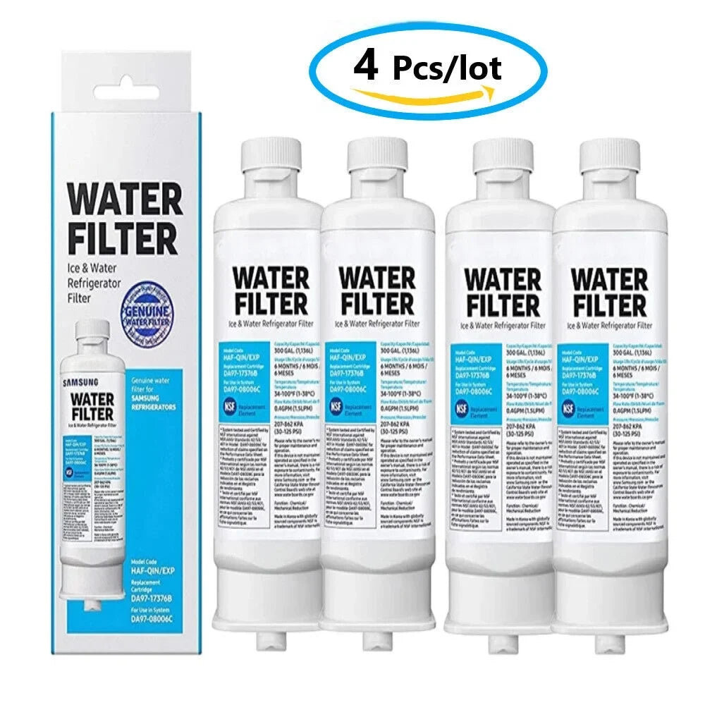 4 PACK DA97-17376B Compatible with HAF-QIN/EXP, HAF-QIN, DA97-08006C Refrigerator Water Filter