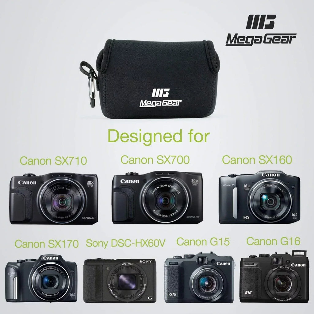 MegaGear Canon PowerShot SX720 HS, SX710 HS, Sony DSC-HX60V, DSC-HX50V, Canon SX700 HS, G16, SX170 IS, G15, SX160 IS Neoprene Camera Case