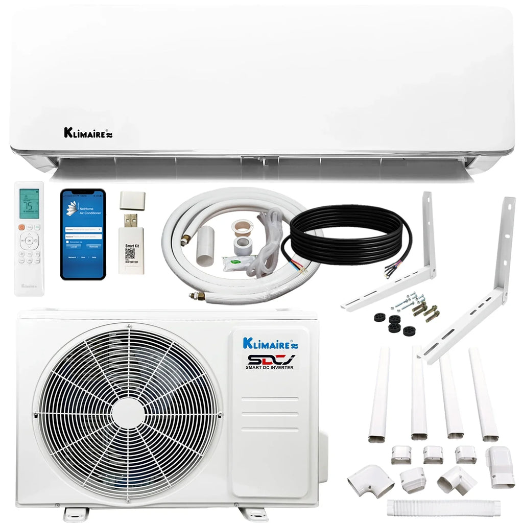 Klimaire 9,000 Btu 21.5 SEER2 Ductless Mini-Split Heat Pump Air Conditioner up to 400 sq. ft.