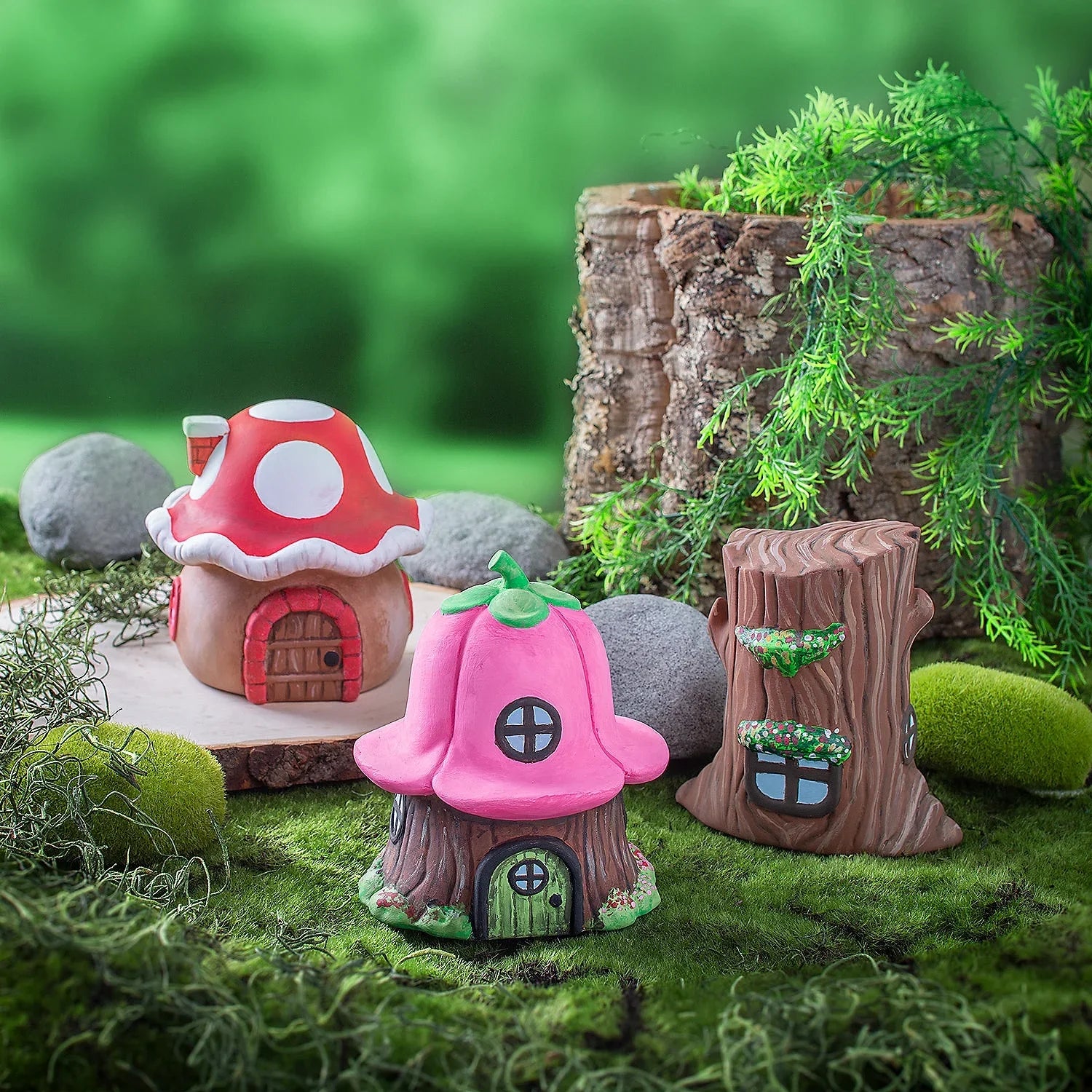 Fun Express DIY Ceramic Fairy Houses - 6 Pc