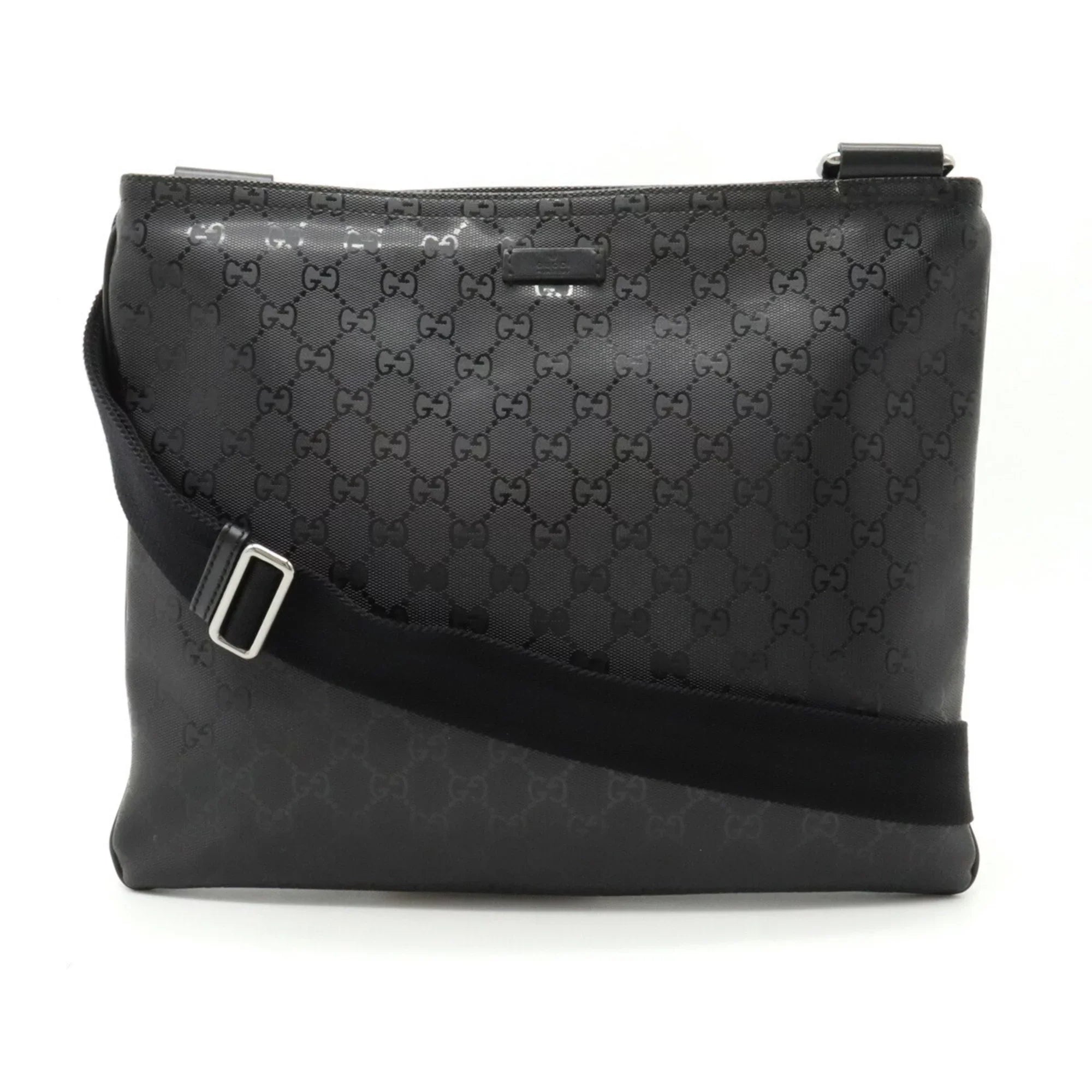 Pre-Owned GUCCI Gucci GG Imprime Crossbody Shoulder Bag PVC Leather Ebony 201446 (Good)