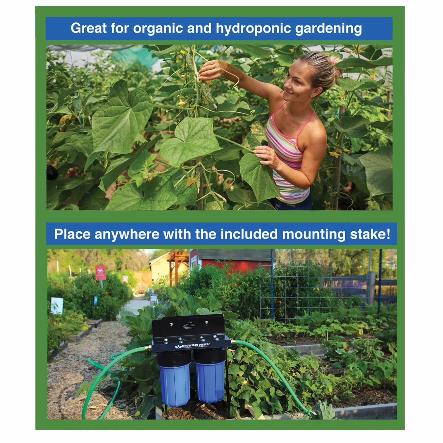GrowMax SUPER GROW 800 - High-Capacity Garden Water Filtration System - Eliminate up to 99% of Chlorine and Contaminants (15,000 gallons / 56,850 liters)