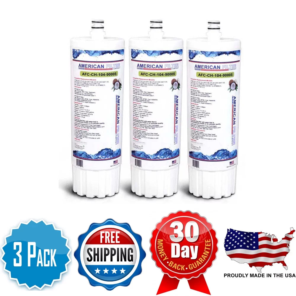 AFC Brand , Water Filters , Model # AFC-CH-104-9000S , Compatible with 3M® Cuno® 5581708 - 3 Pack - Made in U.S.A.