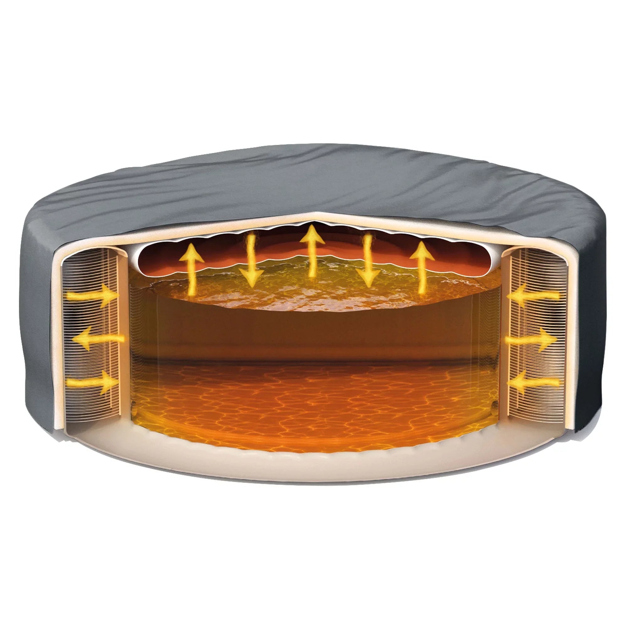 Intex PureSpa Plus Greywood Inflatable Hot Tub Jet Spa w/ Accessory Benches