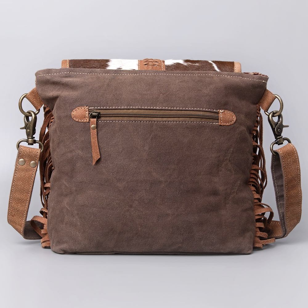 KB OHLAY KB483 Cross Body Upcycled Canvas Hair-On Genuine Leather Individuals bag western handbag purse