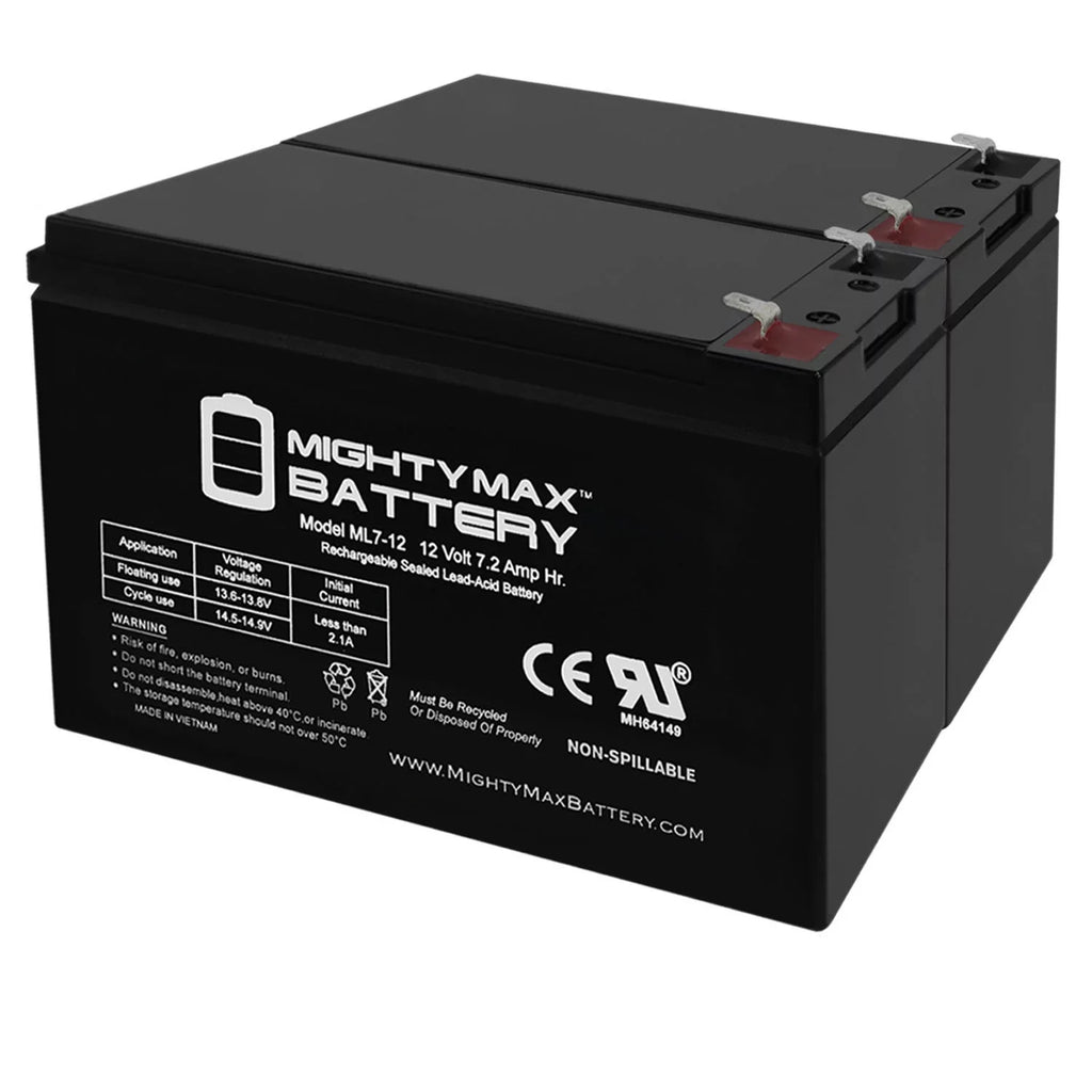 12V 7Ah SLA Battery People for Kung Long WP6.512 - 2 Pack