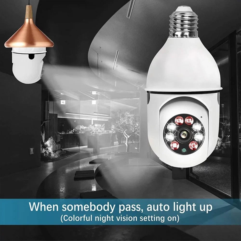Pan Tilt Security Light Camera Full-HD 1080P Wireless Wi-Fi IP Camera, Home Surveillance CCTV Cameras with Motion Auto Tracking/Siren Alarm/Night Vision/Remote Viewing/Two-Way Audio,5G
