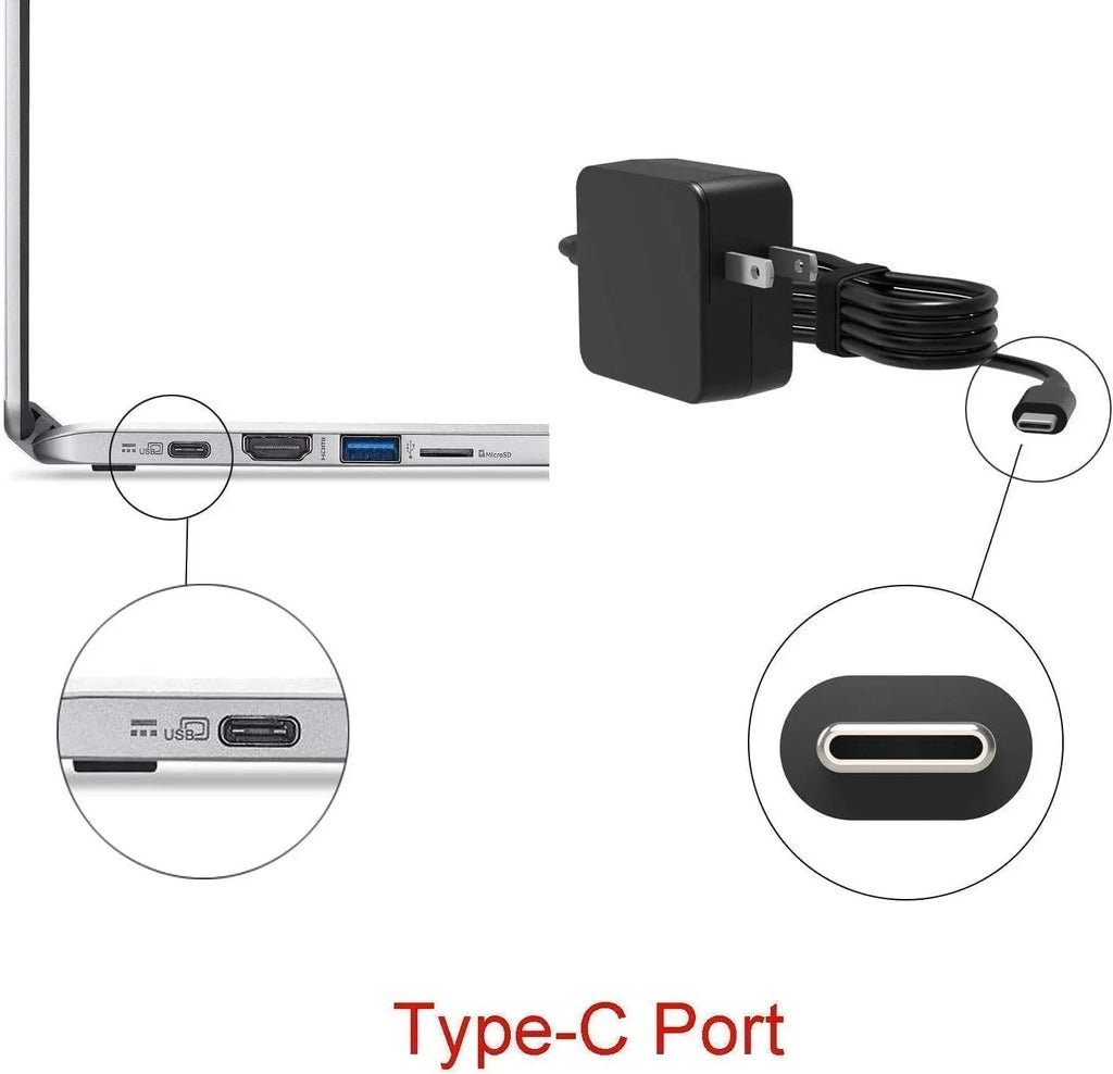 Guy-Tech 45w USB-C Ac Adapter Compatible with Lenovo 100e 82GJ0008CF Power Cord