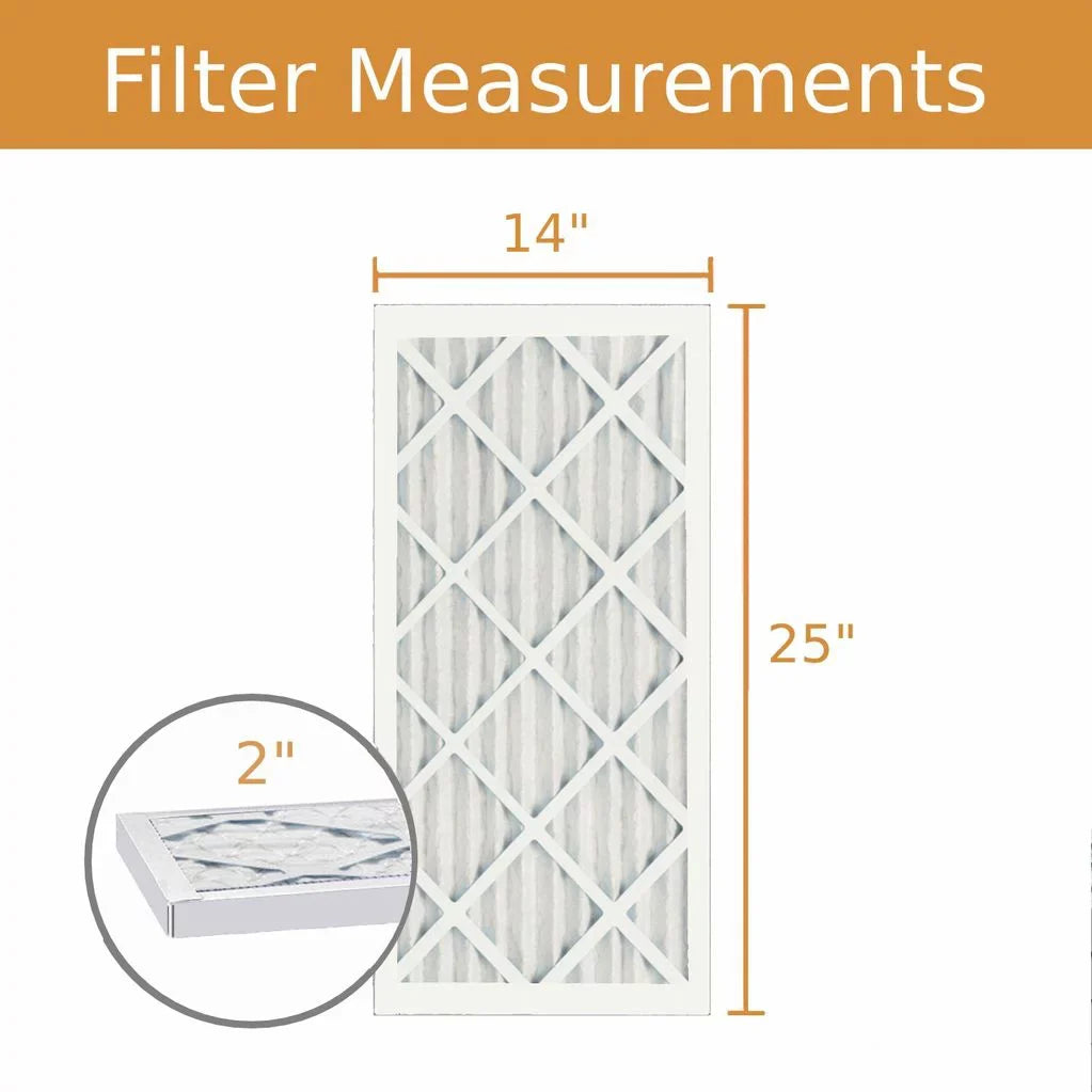 14x25x2 Key Pleat Purolator Air Filter - MERV 8 (6 Pack)
