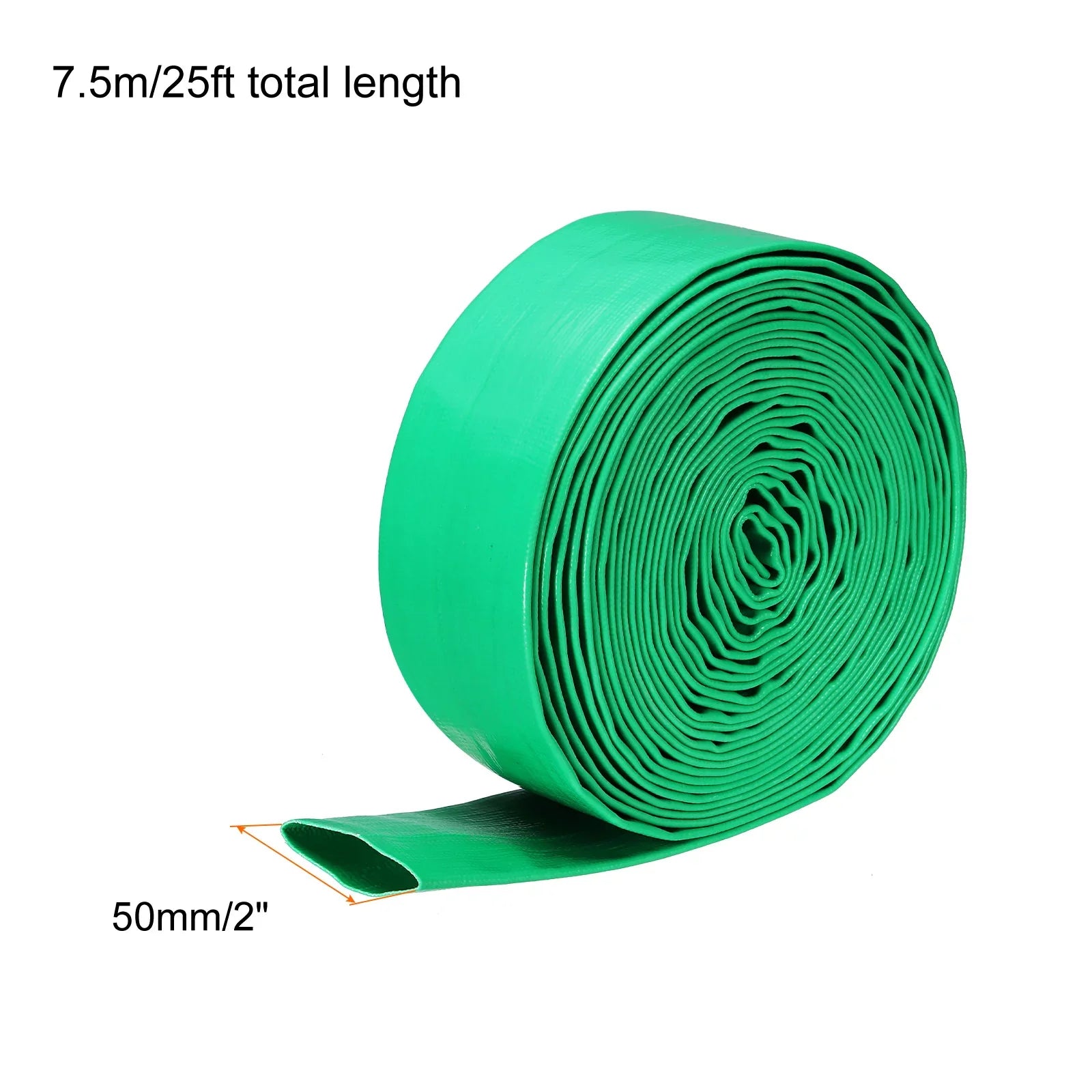 Backwash Hose 2" Dia 25ft 0.3MPa High Pressure PVC Reinforced Discharge Hoses for Swimming Pool