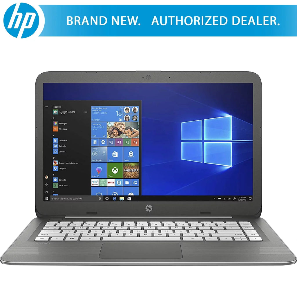 HP Stream 14-cb030nr - Celeron N3060 / 1.6 GHz - Win 10 Home 64-bit - 4 GB RAM - 32 GB eMMC - 14" 1366 x 768 (HD) - HD Graphics - Wi-Fi, Bluetooth - smoke gray, linear grooves pattern - kbd: US