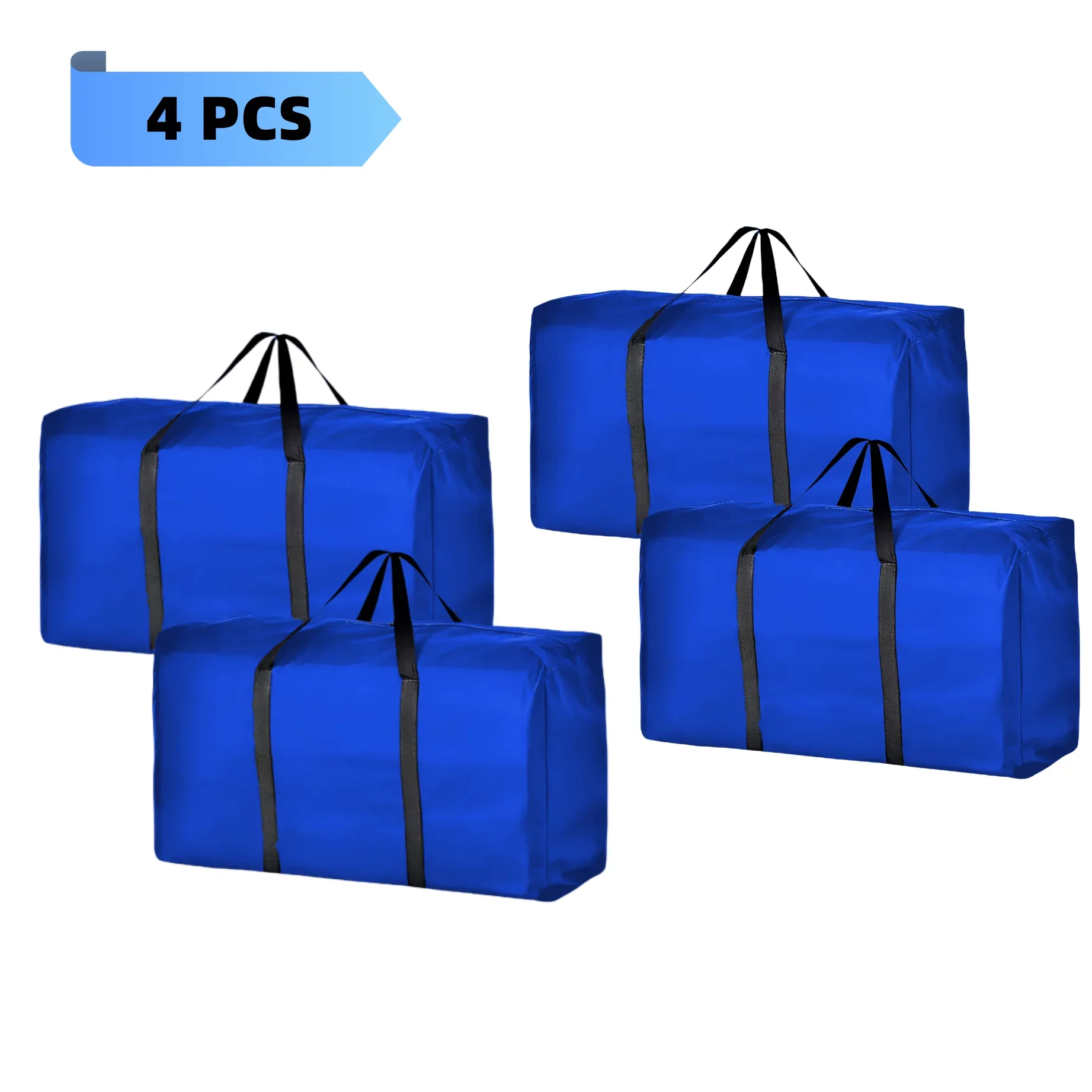 Sherry Extra Large Storage Bags Heavy Duty Moving Bags, Backpack Straps Strong Handles & Zippers，Alternative to Moving Boxes, Packing & Moving Supplies, Blue（4 Pack）