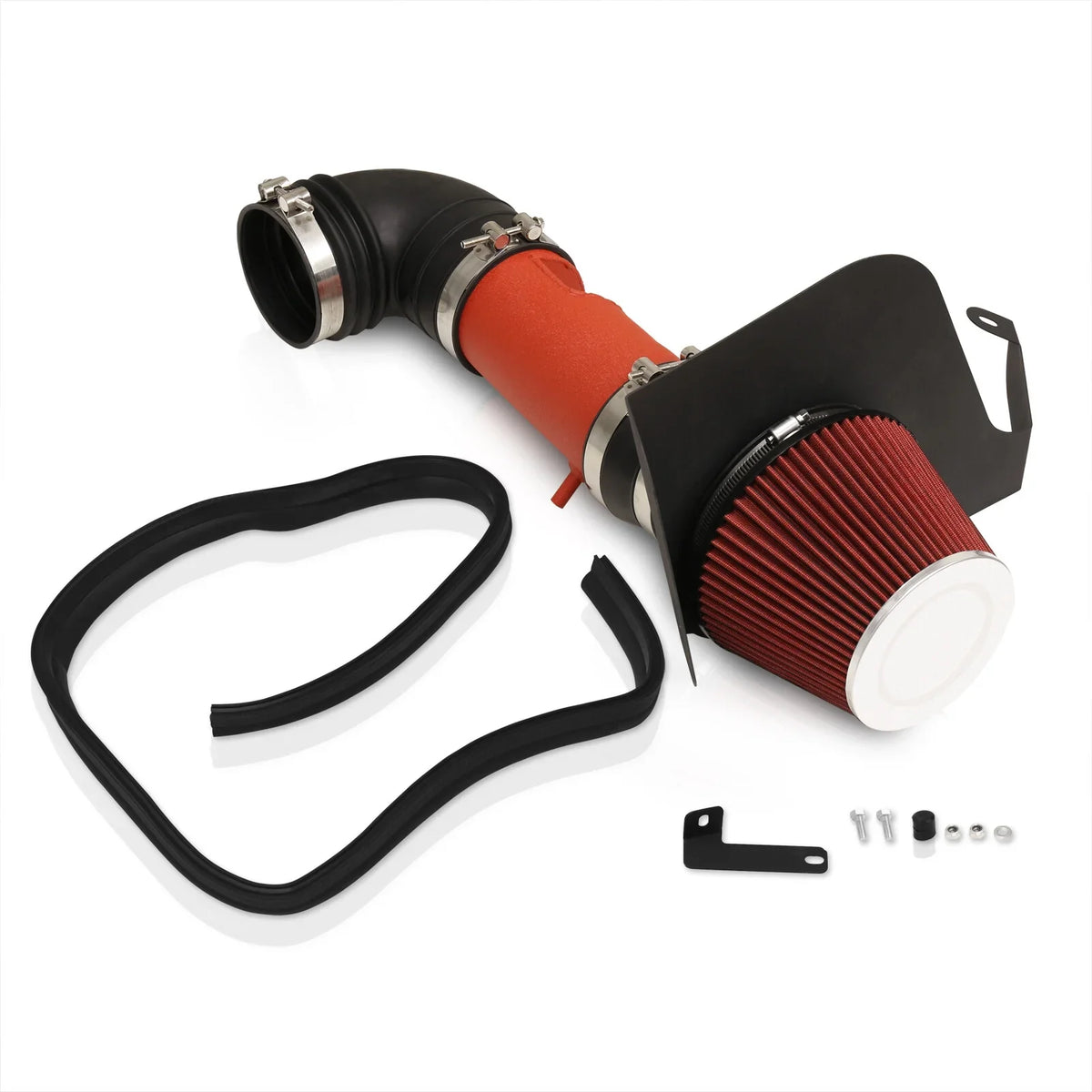 AJP Distributors Cold Air Short Ram Intake CAI SRI Induction System Kit Red Aluminum Piping + Heat Shield Filter Individuals For Cadillac CTS-V V8 5.7L 6.0L 2004 2005 2006 2007 04 05 06 07