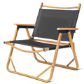 Fithood 53*55*61cm Medium Size Aluminum Frame 600D Ebony Oxford Cloth Bearing 100kg Imitation Wood Grain Spray Paint Camping Chair Ebony