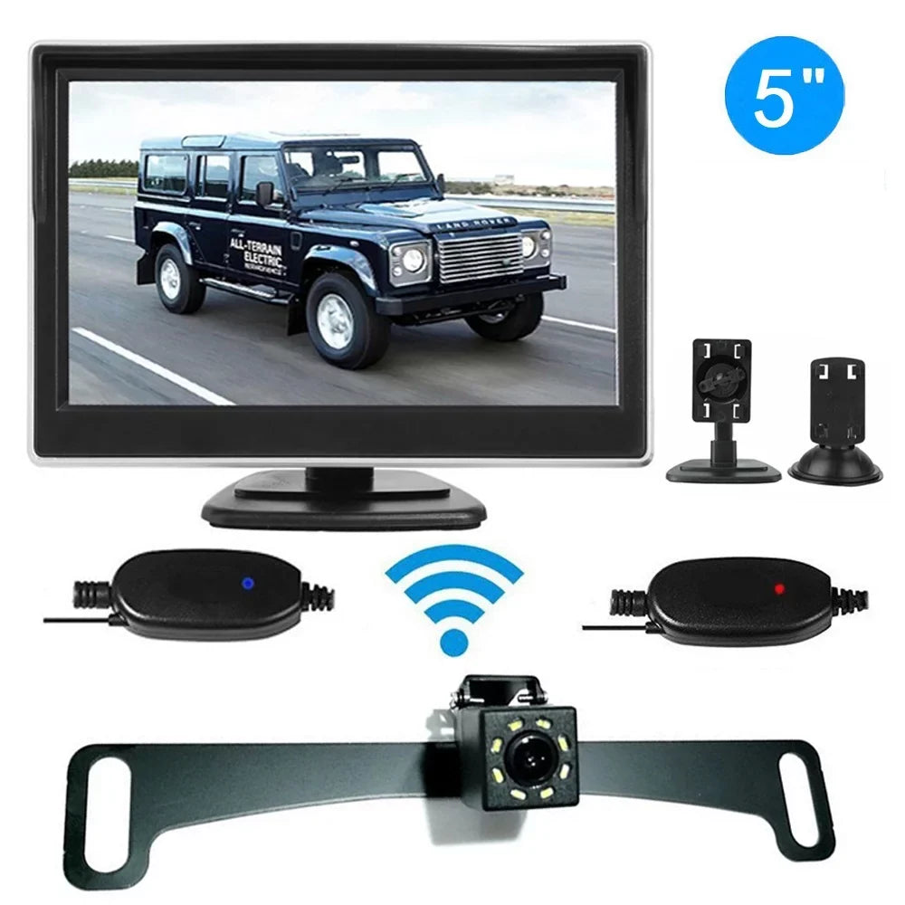 Backup Camera Car Rear View Wireless HD Parking System Night Vision + 5" Monitor