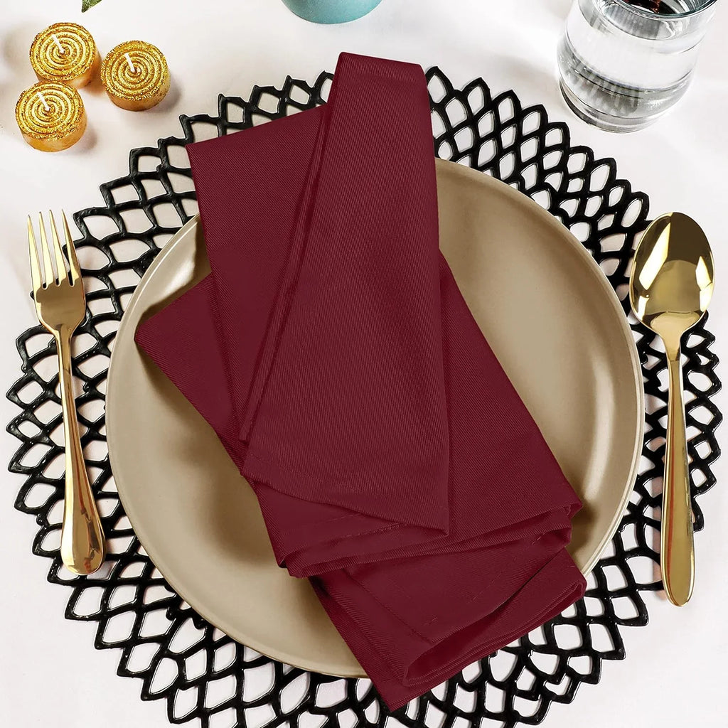 Utopia Kitchen Burgundy Cloth Napkins [12 Pack, 18x18 Inch] Cotton Final Point Washable and Reusable Table Dinner Napkins for Hotel, Lunch, Restaurant, Weddings, Event and Parties 18x18 Inch Burgundy