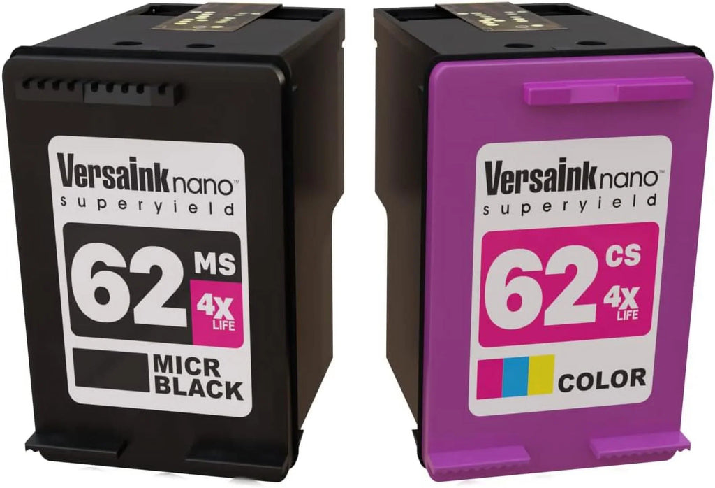 VersaInk-nano HP 62MS Dark 62CS Color Cartridges - 4X Life