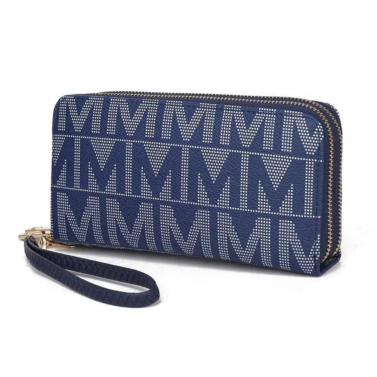 MKF Collection by Mia K. Danielle Milan M Signature Wallet Wristlet - Navy