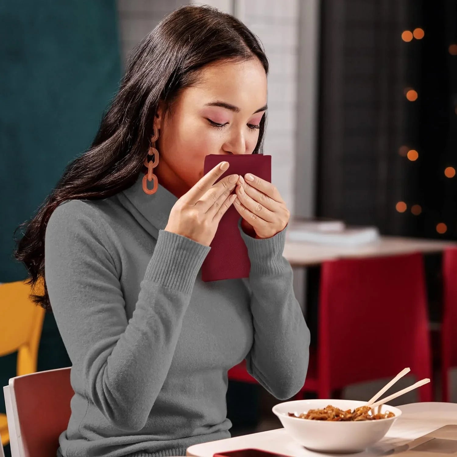 Utopia Kitchen Burgundy Cloth Napkins [12 Pack, 18x18 Inch] Cotton Final Point Washable and Reusable Table Dinner Napkins for Hotel, Lunch, Restaurant, Weddings, Event and Parties 18x18 Inch Burgundy
