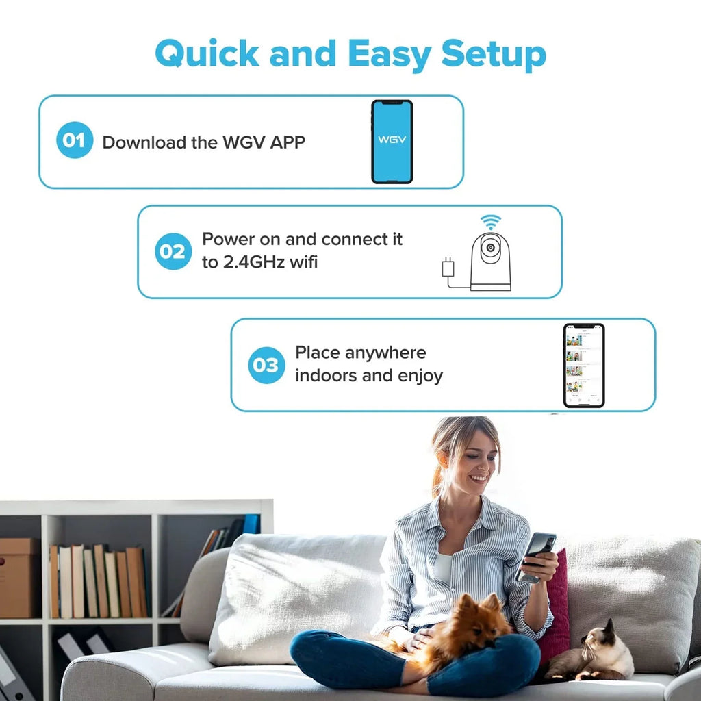 Night Vision Wireless Home Camera - 1080P HD, 2 Way Audio - Nozaya