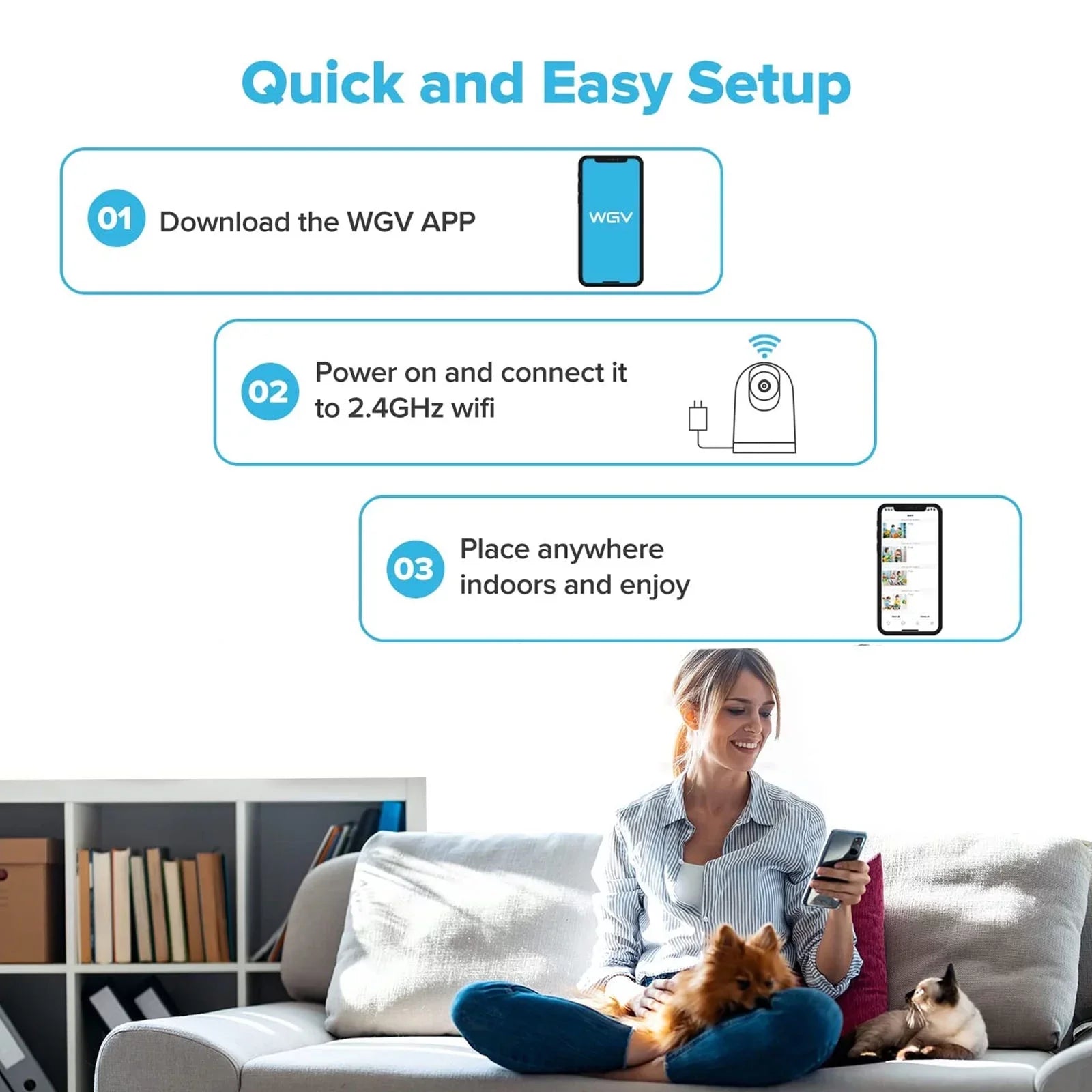 Night Vision Wireless Home Camera - 1080P HD, 2 Way Audio - Nozaya