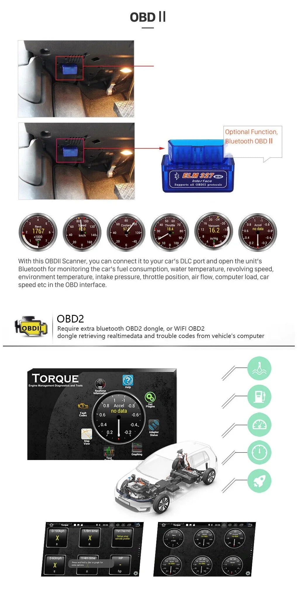 Android 2+32GB Car Stereo Wireless Carplay Android Auto Double Din Radio 9" 1280*720 IPS Screen WiFi GPS Navigation Bluetooth USB FM/RDS Receiver AHD Backup Camera