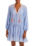 Shoshanna Individuals Mini Dress Swim Cover-Up (S, Chambray/White)