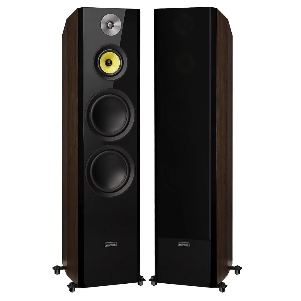Fluance Signature Series Hi-Fi Three-way Floorstanding Tower Speakers with Dual 8" Woofers (HFFW) Natural Walnut