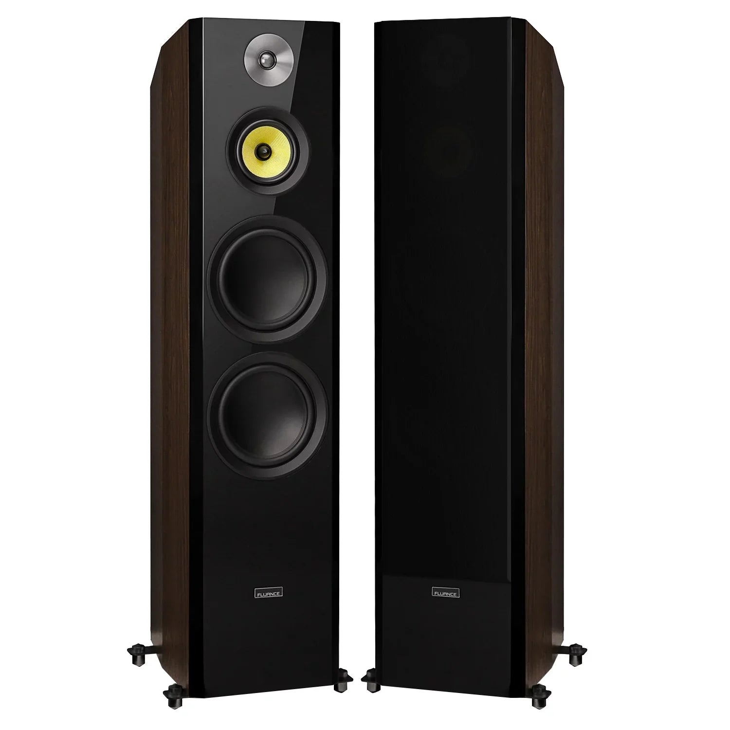 Fluance Signature Series Hi-Fi Three-way Floorstanding Tower Speakers with Dual 8" Woofers (HFFW) Natural Walnut