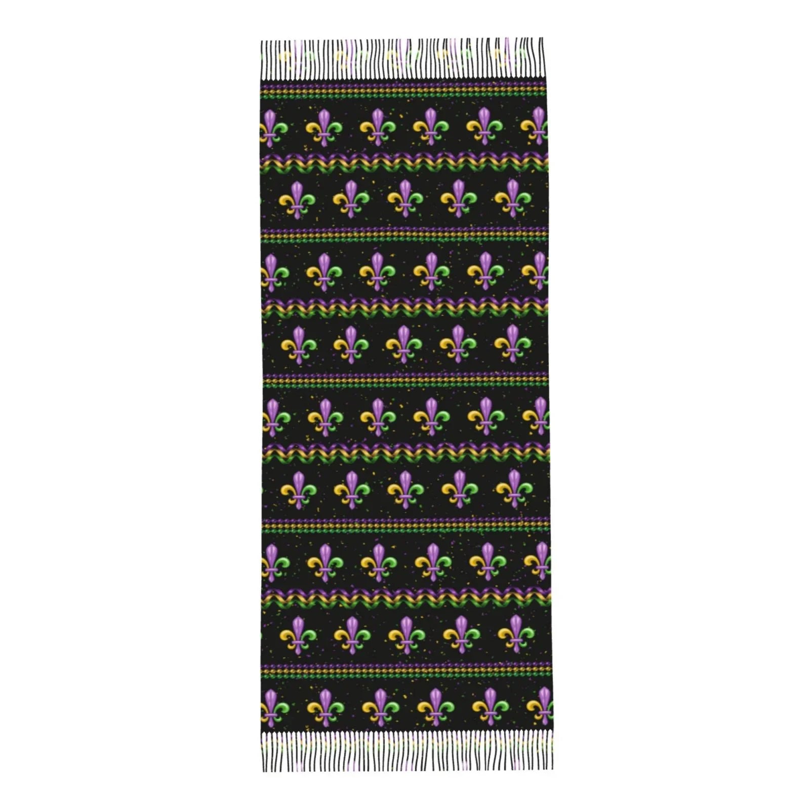 Junzan Lightweight People Fashion Mardi Gras Fleur De Lis Printed Winter Fall Warm Scarves Scarf Shawl