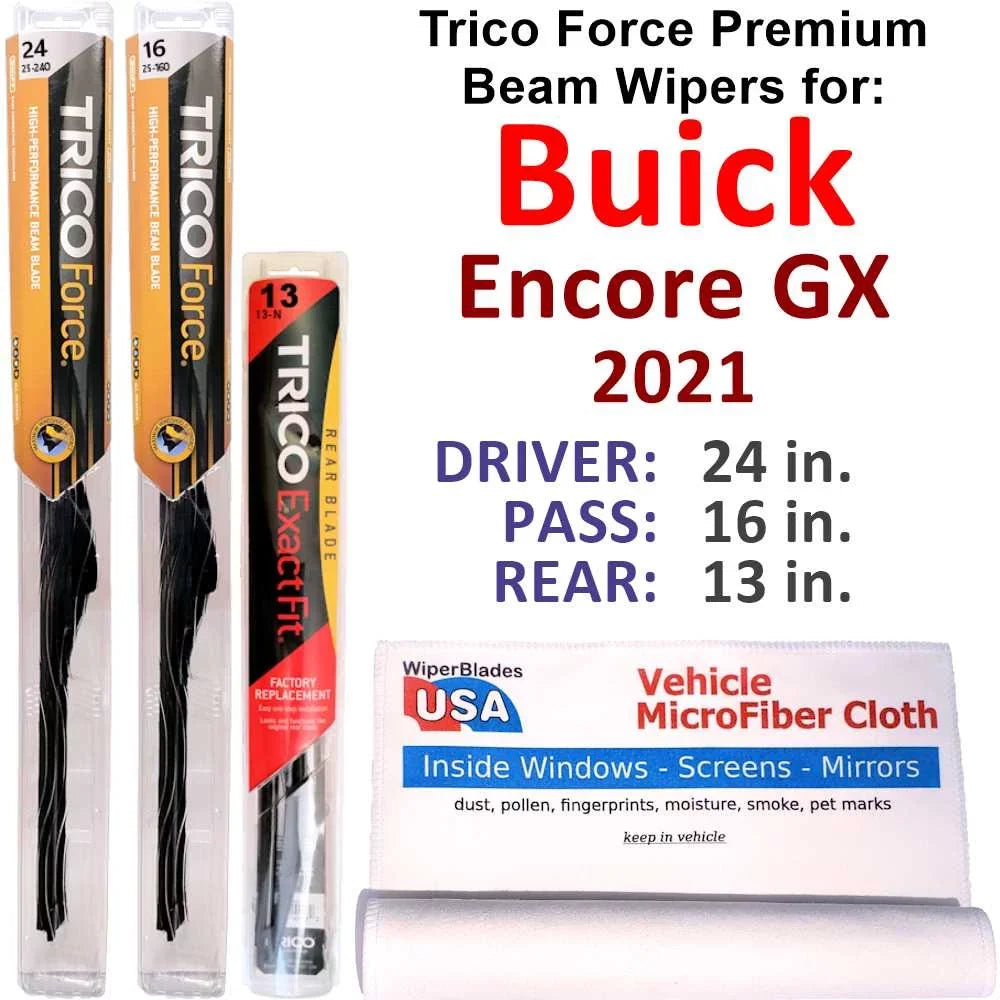 2021 Buick Encore GX Performance Beam Wipers (Set of 3) w/Rear Wiper