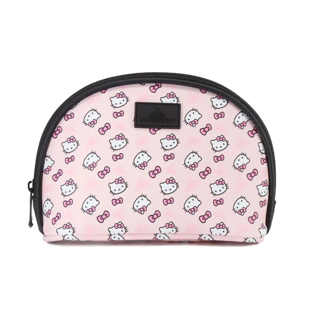 Impressions Vanity Hello Kitty 2 Pcs Nested Clutch Purses, Waterproof Travel Makeup Clutch Bag (White)