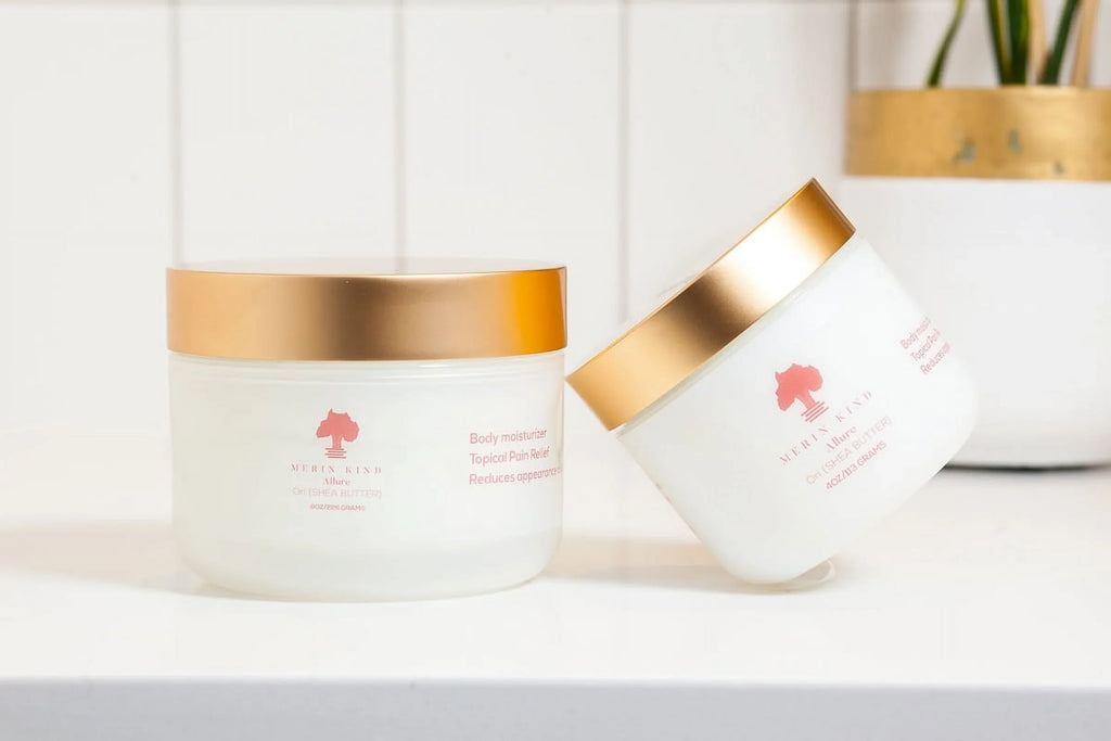 Merin Kind ALLURE Whipped Shea Body Butter -Skin and Hair (Blue Tansy Vanilla Orange, 8oz.)
