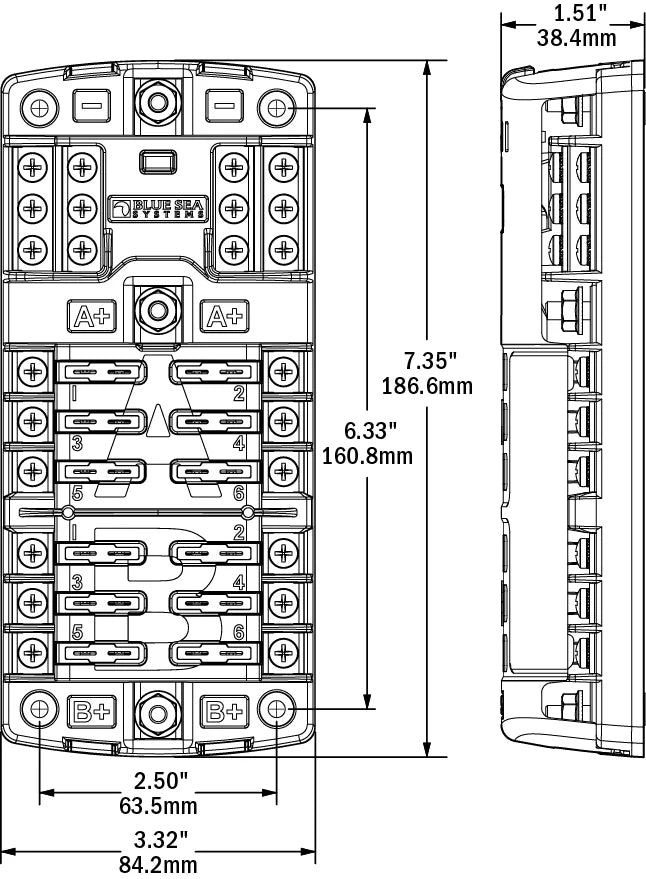 Blue Sea Systems 5032 ST Blade Split Bus Fuse Block