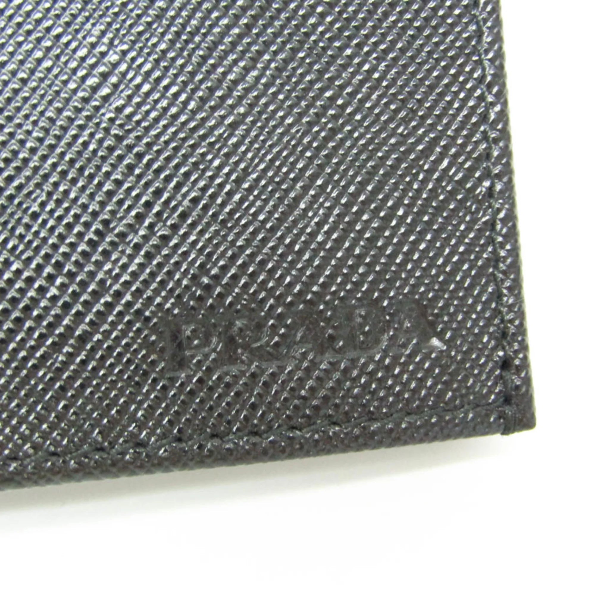 Pre-Owned Prada Saffiano 2M0836 People Leather Long Wallet (bi-fold) Dark (Good)