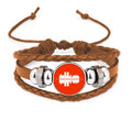 Urban Architectural Signs Symbolize Reflected Landscape Bracelet Wristband Leather Jewelry Gentlemen