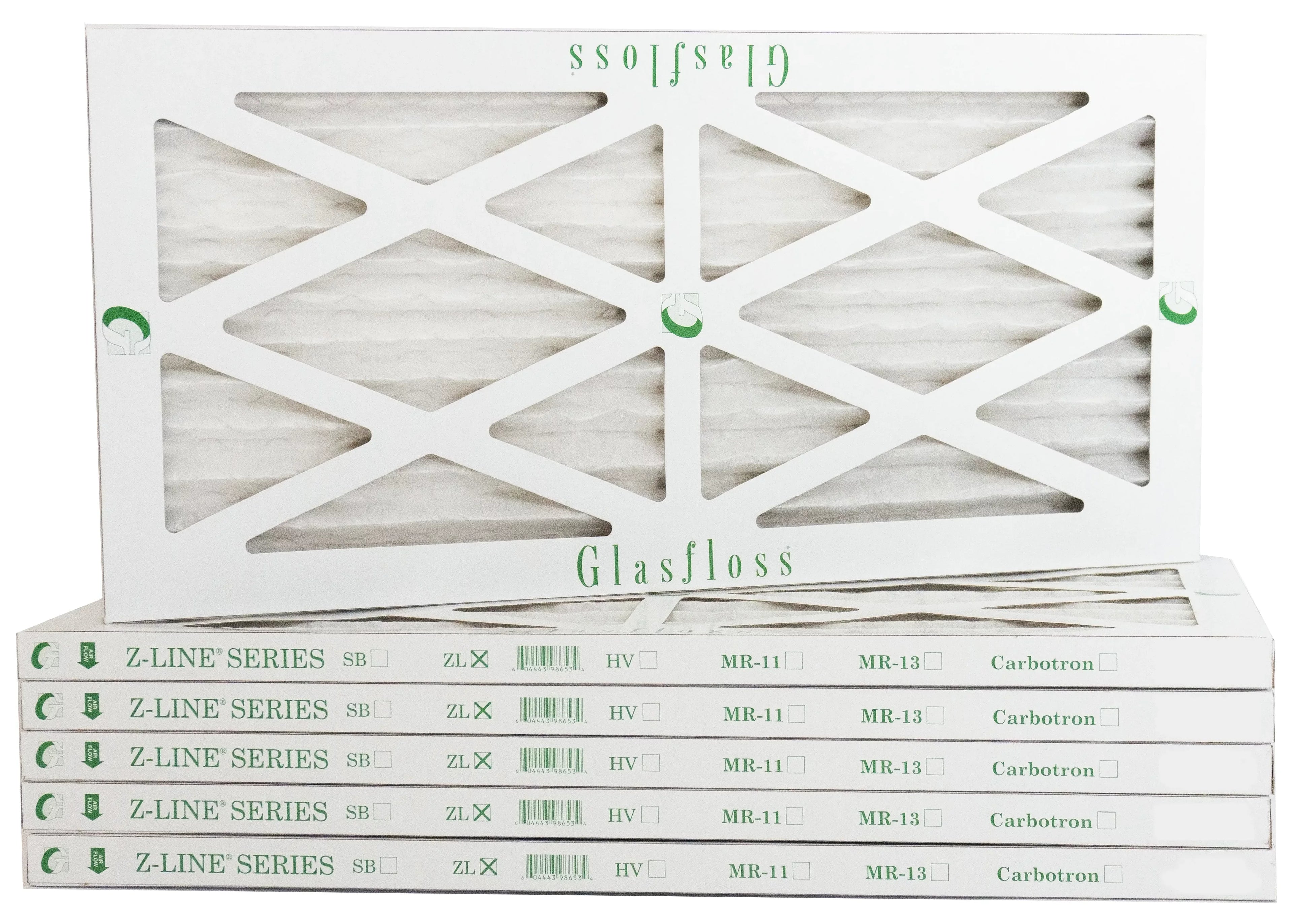 Glasfloss 8x24x1 - MERV 10 -Qty:6 - Furnace Air Filter - Made in USA (Actual Size: 7.5 x 23.5x7/8 inch)
