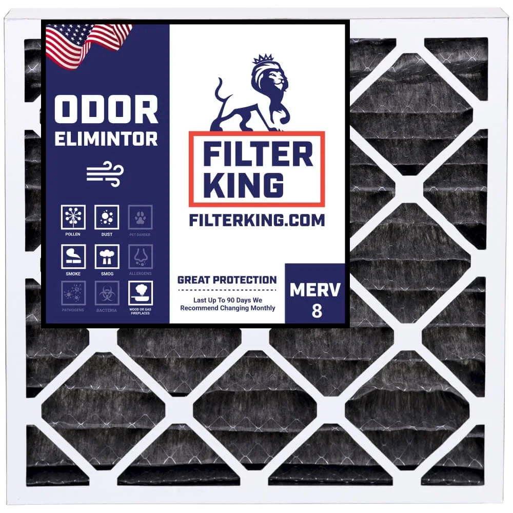 Filter King 8x30x1 Air Filter | 4-PACK | Carbon MERV 8 HVAC Pleated A/C Furnace Filters | MADE IN USA | Actual Size: 8 x 30 x .75"
