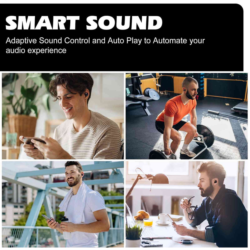 UrbanX True Wireless Bluetooth Earbuds + Charging Case, Midnight Dual Connect, IPX5 Water Resistance, Bluetooth 5.2 Connection, Balanced, Bass Boost Compatible with OnePlus Ace 2