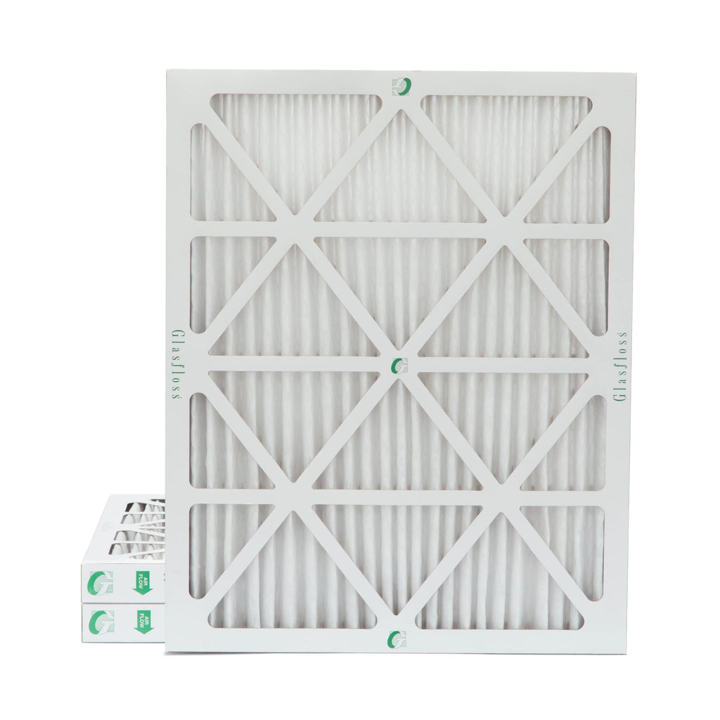 3 Pack of 20x24x2 MERV 10 Pleated 2" Inch Air Filters by Glasfloss. Actual Size: 19-3/8 x 23-3/8 x 1-3/4