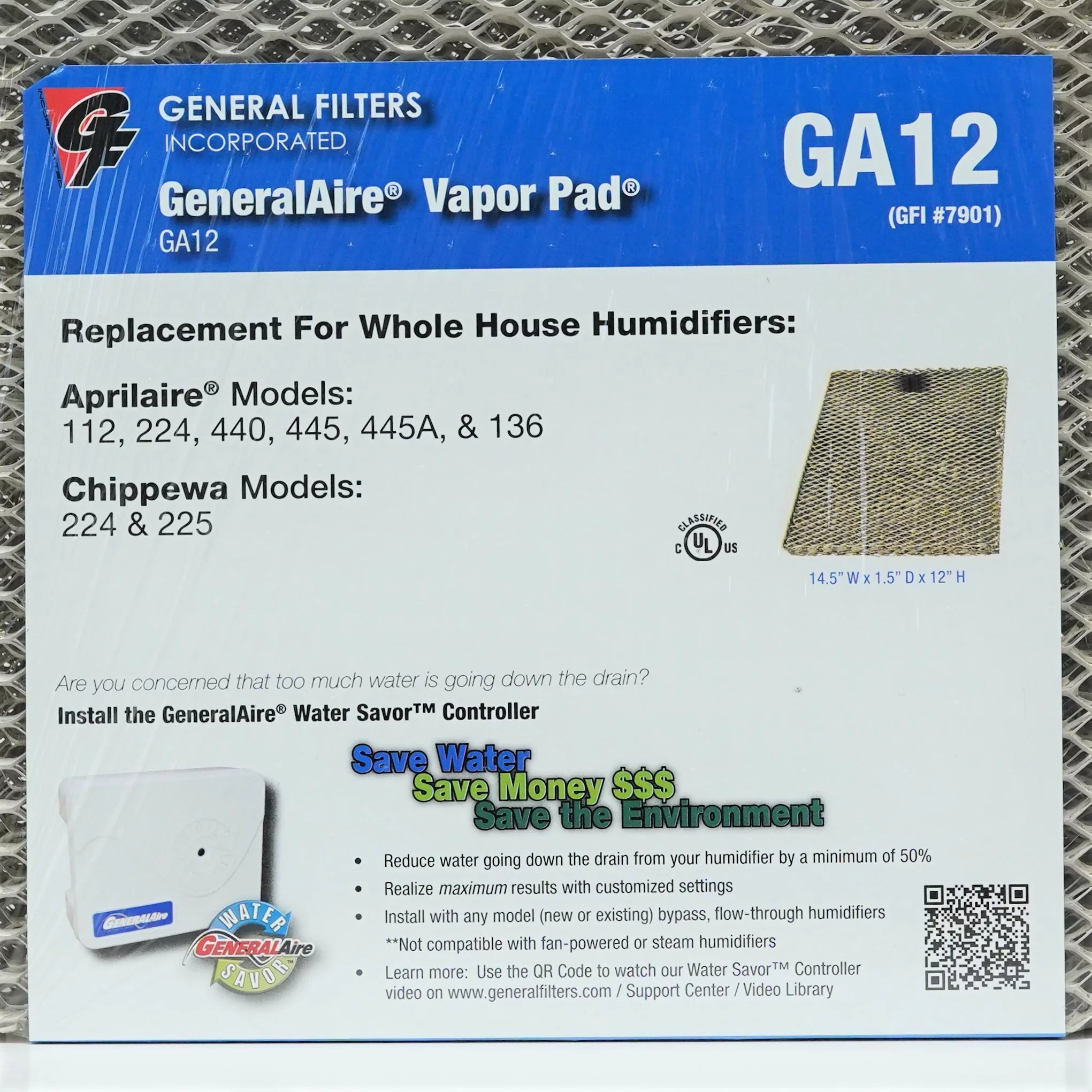 Water Panel #12 4 Pack for Aprilaire 440 445 Humidifier Pad Filter