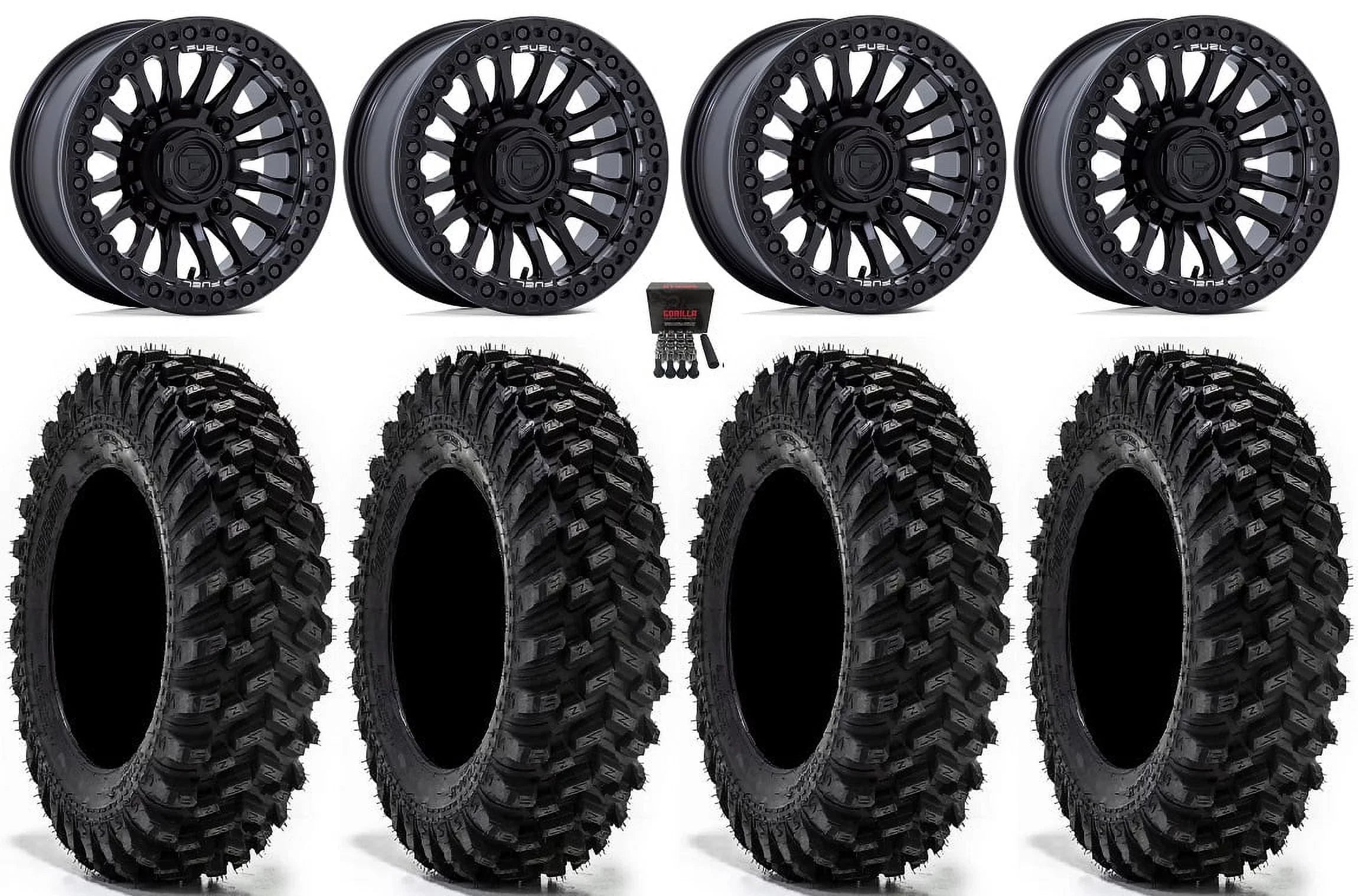 Fuel Rincon Bdlk 15" Wheels Bk 32" Warrior XT Tires Sportsman RZR Ranger