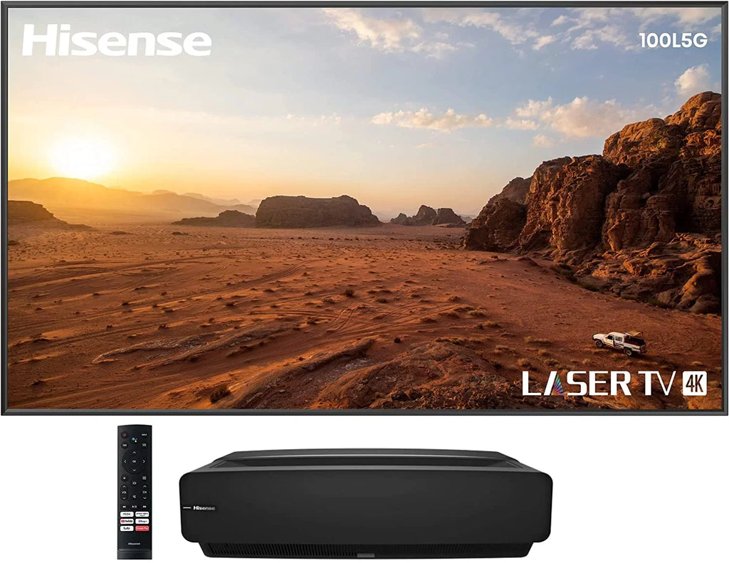 Hisense 100L5G 4K Ultra Short Throw Laser TV with 100-inch ALR Screen Android TV with Additional 2 Year Coverage by Epic Protect (2022)